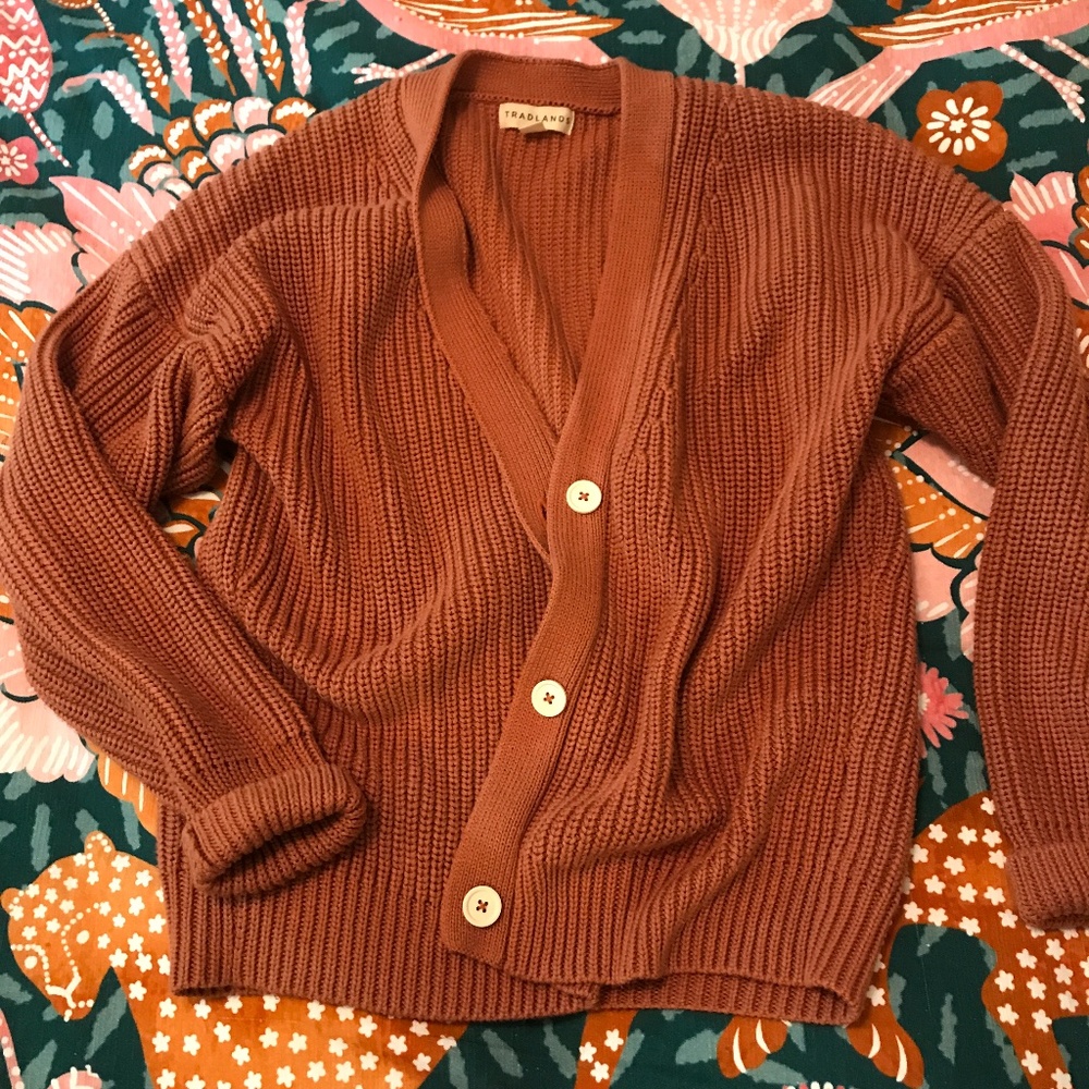 Tradlands Shelter Cardigan Sweater Burnt Sienna XS